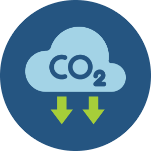 CO2 Cloud with down arrow